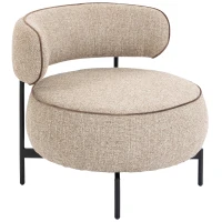 HOMCOM Poltrona para Sala Confortável com Rotação de Leitura Assento Amplo Acolchoado Espesso 81x82x73 cm Bege(m-10)