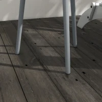 Outsunny Round Garden Coffee Table, Outdoor Side Table with Rounded Steel Edge, Ø40 x 50H cm, Grey(m-9)