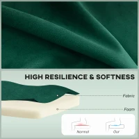 HOMCOM 117cm Loveseat Sofa Upholstered Small 2 Seater Sofa  with Thick Padded Seat and Rubber Wood Legs, Dark Green(m-5)