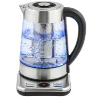 HOMCOM Elektrische Waterkoker, 1,7L Snelkoker met 2200W Vermogen, UK Strix Thermostaat, Theefilter, Warmhoudfunctie(m-10)
