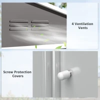 Outsunny 8 x 6ft Galvanised Steel Shed, with Double Door - Light Grey(m-6)