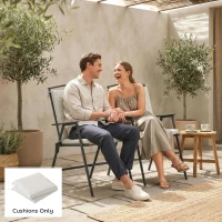 Outsunny Outdoor Seat Cushions Set of 2 with Ties, Waterproof Garden Seat Pads, Cream White(m-9)