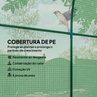 Outsunny Estufa de Jardim 180x180x200 cm Estufa Tipo Túnel Pequena com Porta Enrolável e Janela de Malha para Cultivar Plantas Flores Verde(m-4)