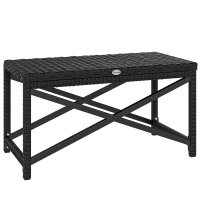 Outsunny Outdoor Coffee Table Side Table with X-Shape Frame for Patio, Balcony, Black(m-1)