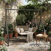 Outsunny Schaukelständer Vielseitiger Schwerlast-Schaukelrahmen für Zwei-/Dreisitzer oder Hängekorb Schwarz(m-6)