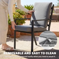 Outsunny 5 Pieces Outdoor Dining Set with Cushions, Garden Dining Set for 4 with Square Table and Stackable Chairs(m-6)