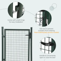 HOMCOM Green Steel Garden Gate with Lock and 3 Keys 97 x 150cm, Green(m-6)