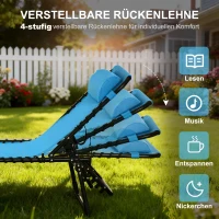 Outsunny Sonnenliege, klappbar, atmungsaktiver Bezug, Metallrahmen, 189 x 58 x 30 cm, Blau(m-4)