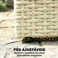 Outsunny Floreira com Treliça em Vime Floreira Grande com Forro para Plantas Trepadeiras 80x30x163 cm Bege(m-8)