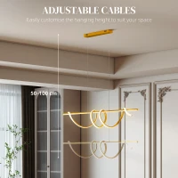 HOMCOM Pendant Light with 3 Colour Temperatures - Gold Tone(m-5)