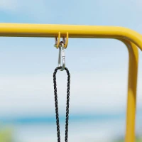 AIYAPLAY Faltbar Schaukelgestell mit A-Rahmen, 2 Haken, 4 Bodenankern, für 9 Monate bis 8 Jahre Kinder 128x155x157 cm Blau(m-9)