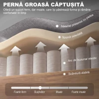 Homcom Fotoliu Chesterfield in Tesatura Detasabila cu Sezuta Ampla Gri 74 x 86 102 cm(m-5)