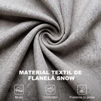 Homcom Fotoliu Chesterfield in Tesatura Detasabila cu Sezuta Ampla Gri 74 x 86 102 cm(m-6)