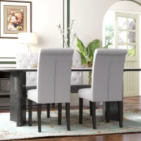 HOMCOM Lot de 4 chaises de Salle à Manger Chaise de cuicine Grand Confort Pieds en Bois Lin 47 x 55 x 100 cm(m-9)