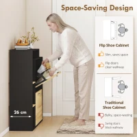 HOMCOM dulap slim pantofi, dulap economisire spațiu, pantofar slim, dulap rabatabil pantofi, pantofar economisire spațiu(m-4)