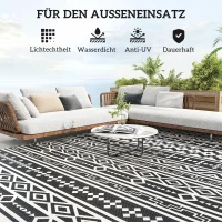 Outsunny Outdoor Teppich robuster Wetterfest Outdoorteppich, Carpet mit Boho-Style, Outdoor-Teppich für Wohnzimmer Balkon(m-7)