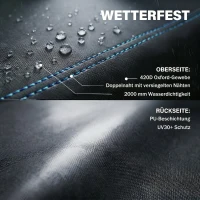 Outsunny Beschermhoes voor tuinmeubelen - winterbestendig, waterdicht, winddicht, anti-UV, 420D Oxford-stof, 180x120x74cm, Zwart(m-4)