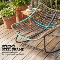 Outsunny Indoor Outdoor Rocking Chair, Oversized Rocking Egg Chair with Cushion for Living Room, Garden, Patio, Light Grey(m-8)