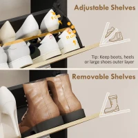 HOMCOM dulap slim pantofi, dulap economisire spațiu, pantofar slim, dulap rabatabil pantofi, pantofar economisire spațiu(m-6)