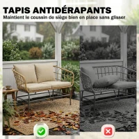 Outsunny Canapé de Jardin 2 Places en Résine Tressée Coussins Épais Anti-glisse 120 x 67 x 79 cm Marron(m-6)