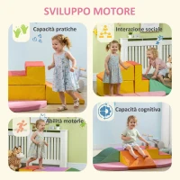 HOMCOM Set Costruzioni Morbide per Bambini 1-3 Anni da 6 Pezzi in PU ed EPE Multicolore(m-10)