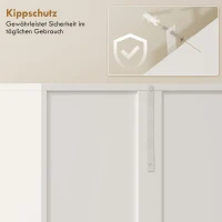 HOMCOM 174 cm hoher Badezimmerschrank mit ausklappbarem Wäschekorb und Soft-Close-Türen, Weiß(m-7)