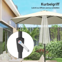 Outsunny Sonnenschirm 270 cm knickbar Balkonschirm mit Kurbel UV 50+ Gartenschirm Cremeweiß(m-7)