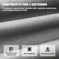 Outsunny Cuscino per Chaise Lounge da Esterno UV50+, 198 x 65 cm, Grigio Chiaro(m-6)