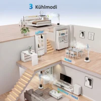 HOMCOM Stehventilator mit Sprühnebel, 70° Oszillation, 3 Geschwindigkeiten, 3 Modi, 3,5L Wassertank, Weiß(m-4)