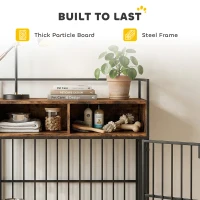 PawHut Dog Crate Furniture, Dog Cage with Rotatable Feeding Station and Storage Shelves, End Side Table Indoor Pet Kenne(m-6)