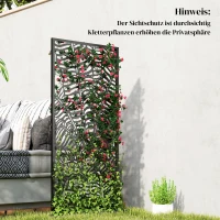 Outsunny Raumteiler 65 x 130 cm Freistehend Hängend Paravent, Trennwand Sichtschutz aus Metall Schwarz(m-9)