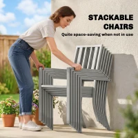 Outsunny 7 Pieces Garden Table and Chairs, 6 Seater Outdoor Table and Chairs with Umbrella Hole, for Garden, Light Grey(m-5)