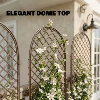 Outsunny Garden Trellis, Decorative Trellis Panels for Climbing Outdoor Plants, Vegetables, Vines, Flowers, Natural Wood Finish(m-5)