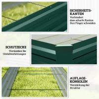 Outsunny Hochbeet Stahl, Pflanzbeet mit offenem Boden Frühbeet Gartenbeet 240 x 60 x 30 cm für Garten Balkon(m-7)