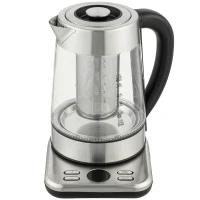 HOMCOM Elektrische Waterkoker, 1,7L Snelkoker met 2200W Vermogen, UK Strix Thermostaat, Theefilter, Warmhoudfunctie(m-1)