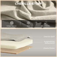 HOMCOM 2-Sitzer-Sofa, kleines Chenille-Sofa mit Flügelrücken, dickem Sitz, Gummibaumholzfüßen, Beige(m-4)