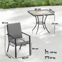Outsunny 5 Pieces Outdoor Dining Set with Cushions, Garden Dining Set for 4 with Square Table and Stackable Chairs(m-3)