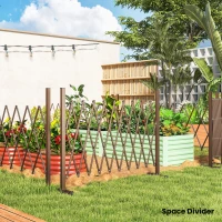 Outsunny Expanding Trellis Fence, Freestanding Movable Fence, Foldable Garden Screen Panel, 250 x 103.5 cm, Dark Brown(m-7)