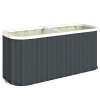 Outsunny Hochbeet Metall 136 x 53 x 61 cm Tief Gartenbeet mit Schutzkanten Pflanzenetiketten Handschuhe Offenem Boden(m-1)