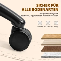 HOMCOM 3D Knet-Massage-Bürostuhl mit Fußstütze, verstellbarer Computerstuhl mit hoher Rückenlehne, Leathaire-Polsterung, Schwarz(m-8)