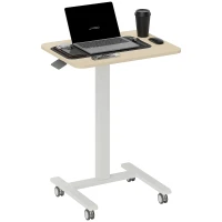 Vinsetto Secretária de pé, mesa para portátil, ajustável em altura, 4 rodas, 65 cm x 48 cm x 108 cm, Amarelo(m-6)