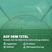Outsunny Gewächshausfolie 4 x 2 m, wasserdicht Gartenfolie mit Tür, 8 Fenster, UV Schutz, Reißfest Polyethylen Grün(m-6)