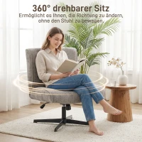 HOMCOM Drehbarer Akzentstuhl, Samtgepolsterter Lounge-Sessel mit Höhenverstellung für Wohnzimmer, Büro, Grau(m-6)