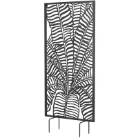Outsunny Raumteiler 65 x 130 cm Freistehend Hängend Paravent, Trennwand Sichtschutz aus Metall Schwarz(m-10)