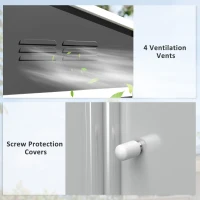 Outsunny 8 x 6ft Galvanised Steel Shed, with Double Door - Dark Grey(m-6)