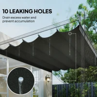 Outsunny Retractable Pergola Cover, 3.5 x 2.6 m Replacement Canopy Fabric for 4 x 3 m Frame, Roof Top Only, Dark Grey(m-6)