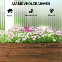 Outsunny Hochbeet Holz, Pflanzbeet mit Rolle, mobile Frühbeet Gartenbeet Blumenkasten 60 x 30 x 41cm für Garten Balkon(m-6)