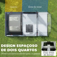 Outsunny cort familial multiplu persoane(m-4)