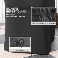 Outsunny Grillabdeckung Schutzabdeckung für Grill Grillplane, wetterbeständig, 147 x 61 x 120cm, Schwarz(m-5)