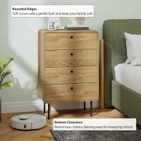 HOMCOM Modern Chest of Drawers with 4 Drawers - Oak(m-5)